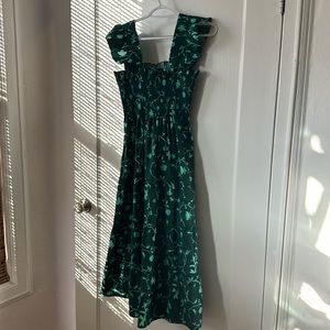 HILL HOUSE ellie nap dress green floral size small